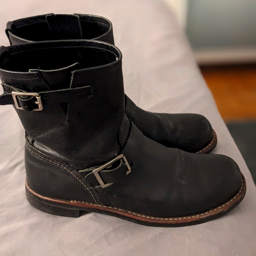 Red Wing Heritage women's black leather engineer boots (discontinued)